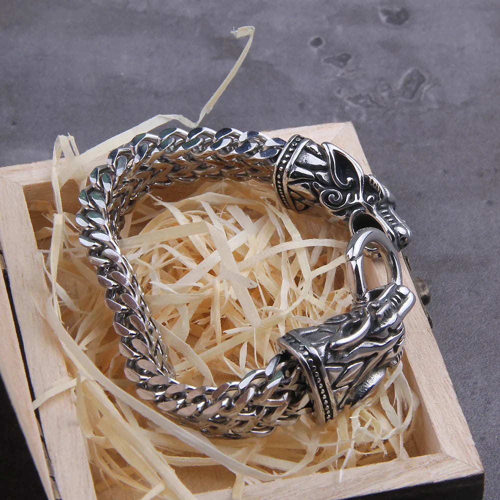 Fenrir Head Wolf Bracelet