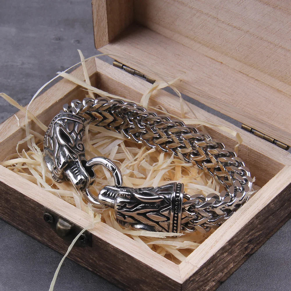 Fenrir Head Wolf Bracelet