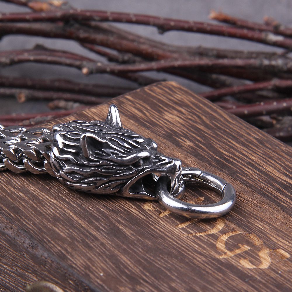 Fenrir Head Wolf Bracelet