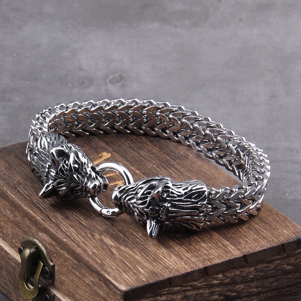 Fenrir Head Wolf Bracelet