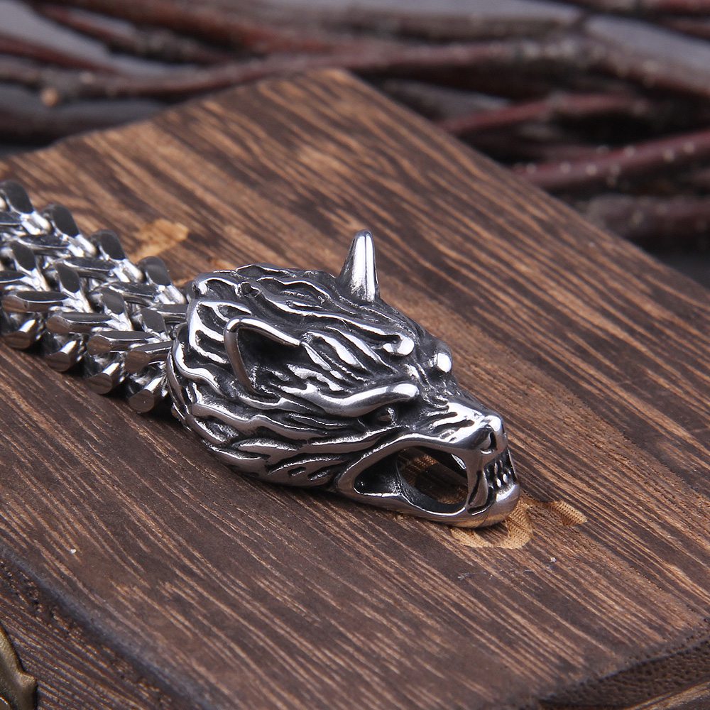 Fenrir Head Wolf Bracelet