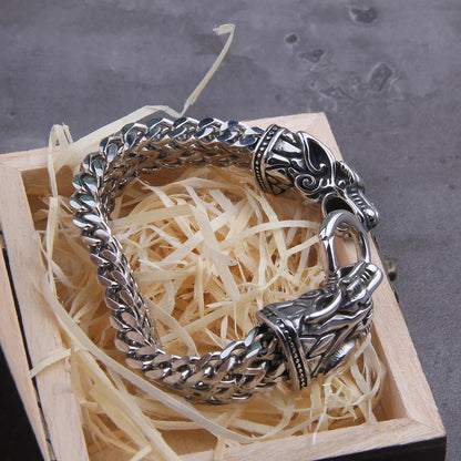 Fenrir Head Wolf Bracelet