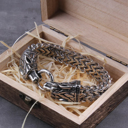 Fenrir Head Wolf Bracelet