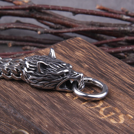 Fenrir Head Wolf Bracelet