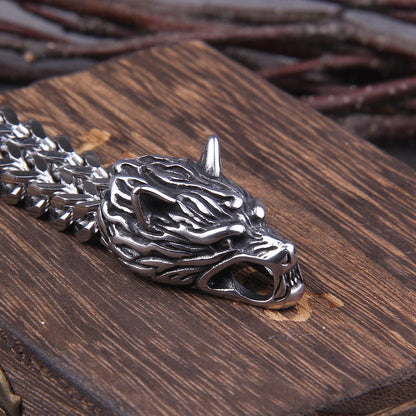 Fenrir Head Wolf Bracelet
